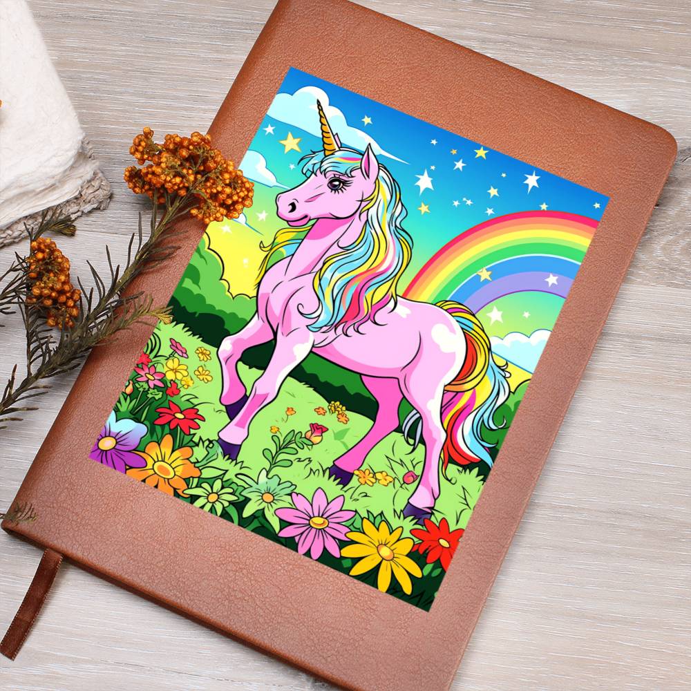 Cute Unicorn 069 - Vegan Leather Journal