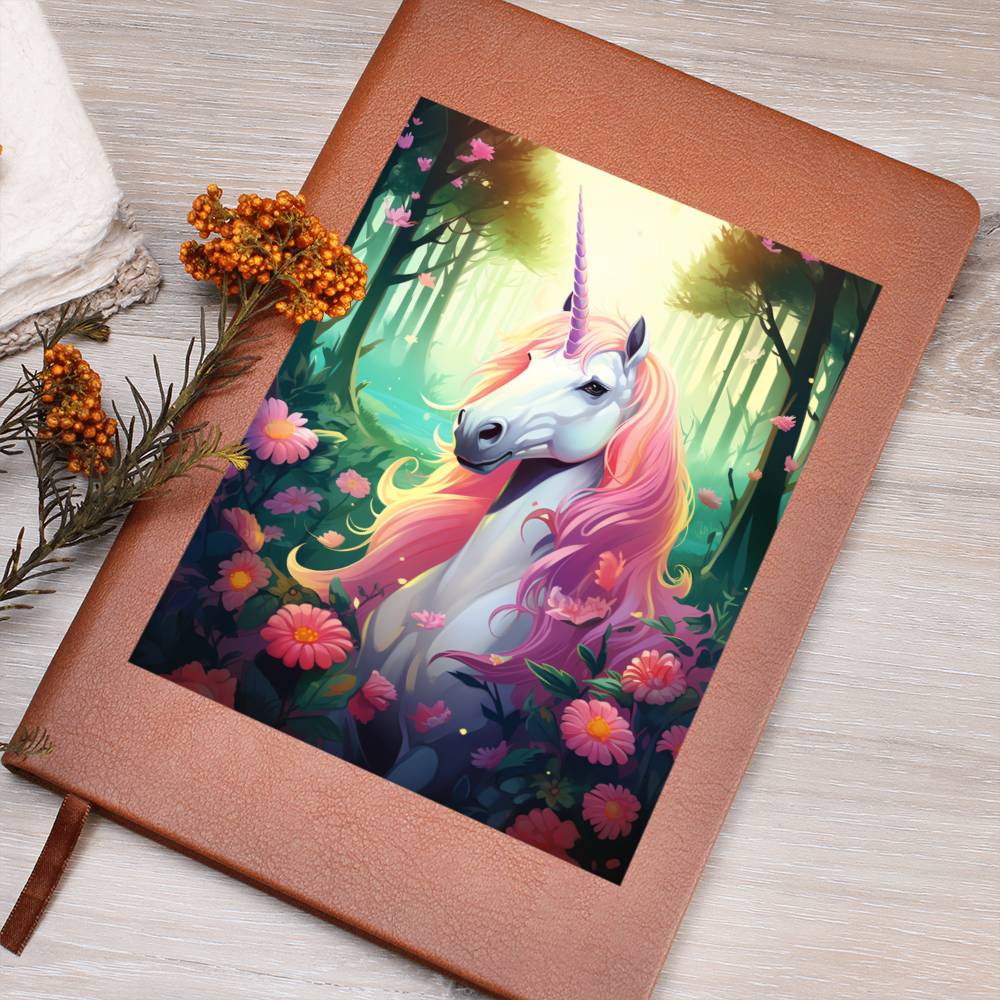 Cute Unicorn 026 - Vegan Leather Journal