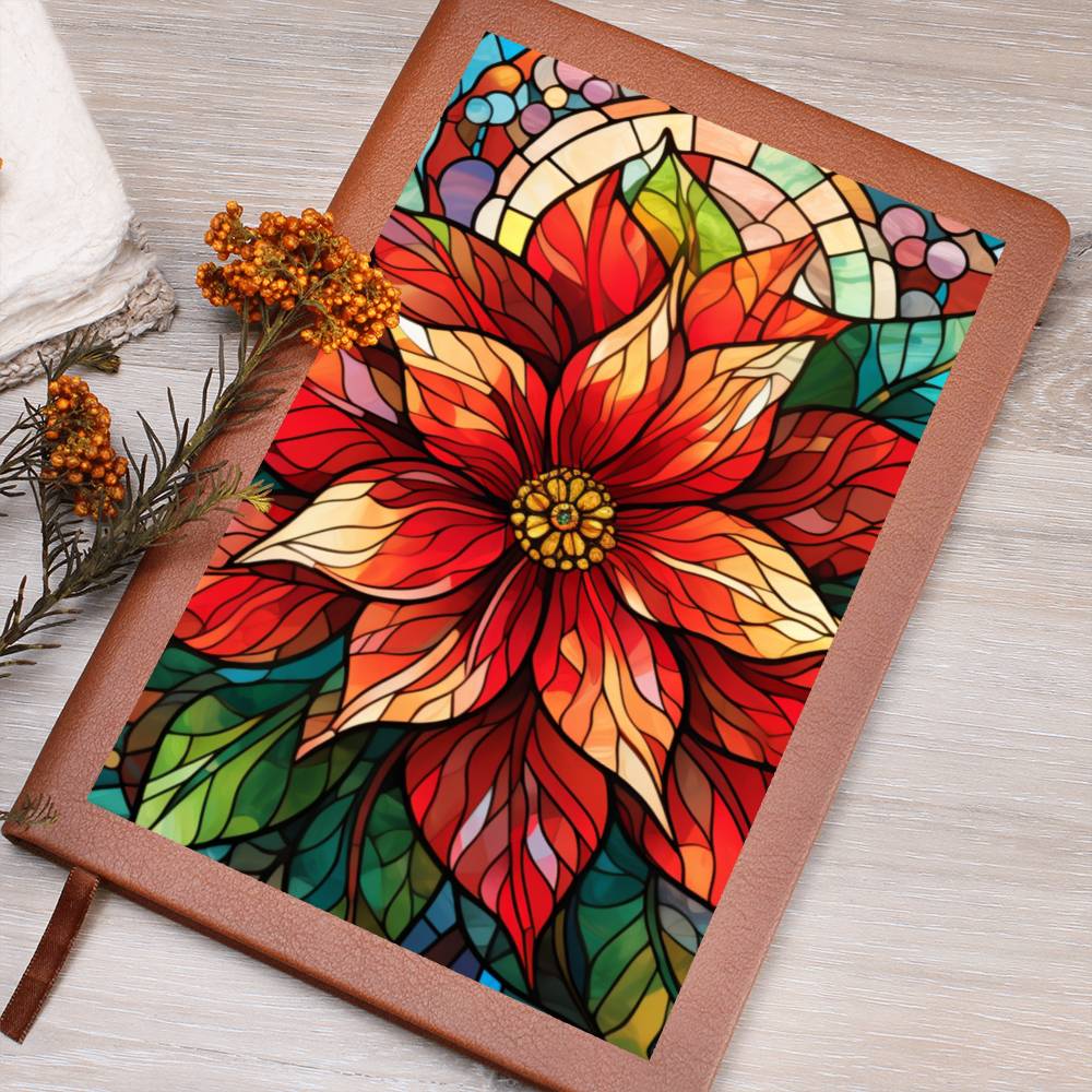 Christmas Stained Glass Design 025 - Vegan Leather Journal