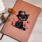 Valentine's Day Black Cat 026 - Vegan Leather Journal