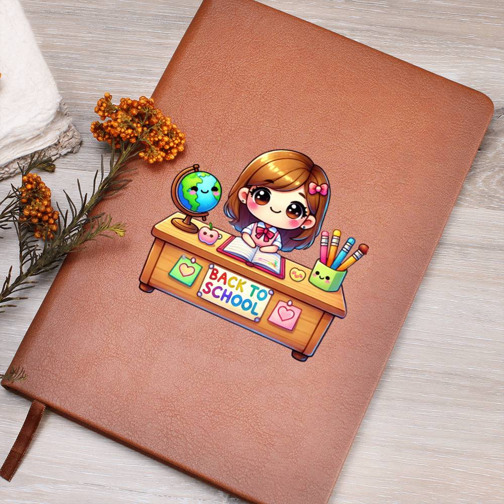 Cute Back to School Sticker 086 - Vegan Leather Journal