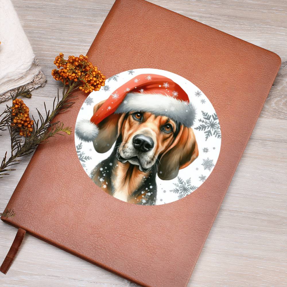 Christmas Dog - Plott Hound - Vegan Leather Journal