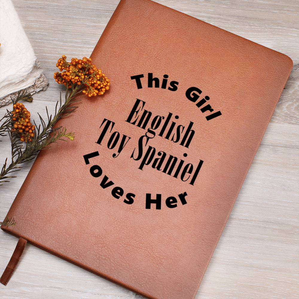 English Toy Spaniel v2 - Vegan Leather Journal