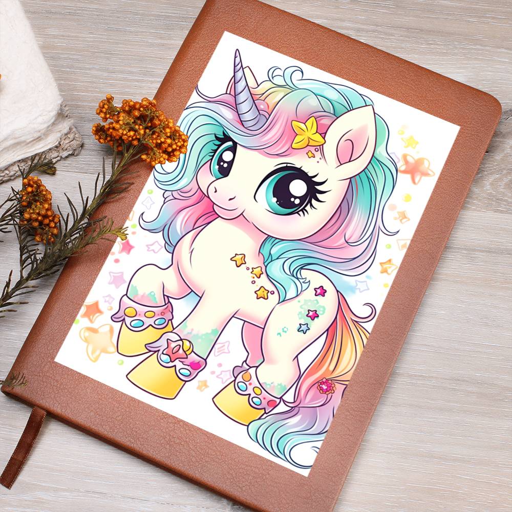 Cute Unicorn 065 - Vegan Leather Journal