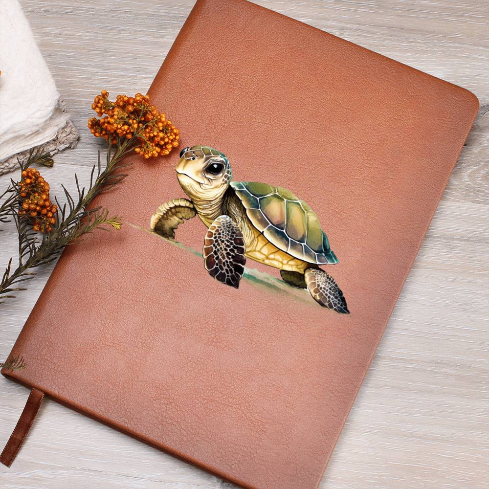 Cute Sea Turtle 020 - Vegan Leather Journal