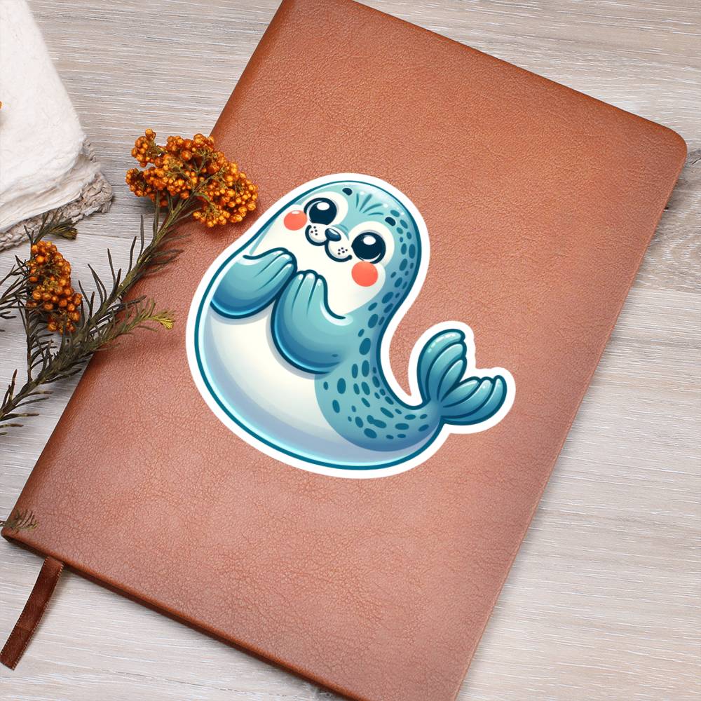 Cute Seal sticker 160 - Vegan Leather Journal