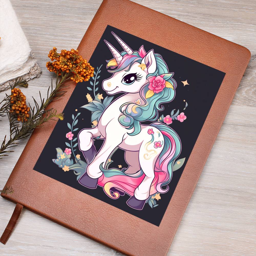 Cute Unicorn 081 - Vegan Leather Journal