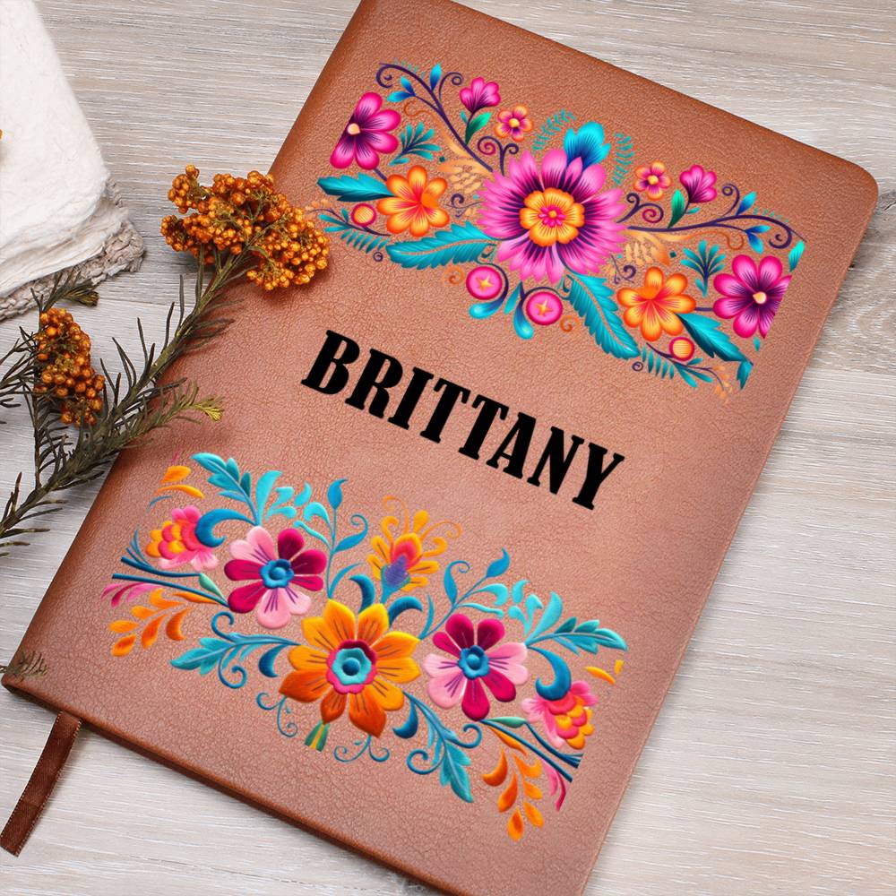 Brittany (Mexican Flowers 1) - Vegan Leather Journal