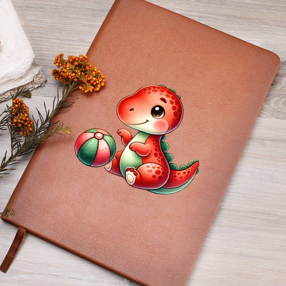 Colorful Baby Dinosaur 038 - Vegan Leather Journal