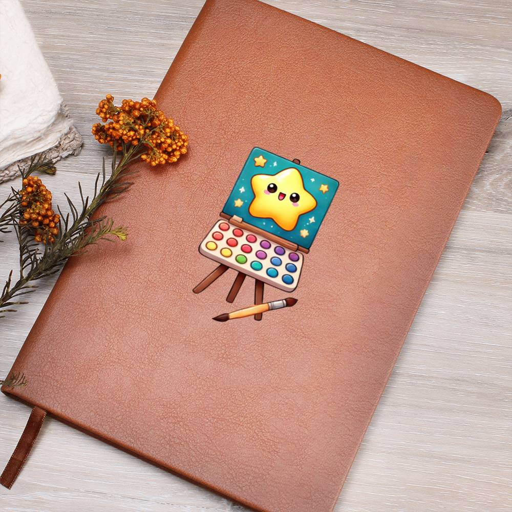 Cute Back to School Sticker 017 - Vegan Leather Journal
