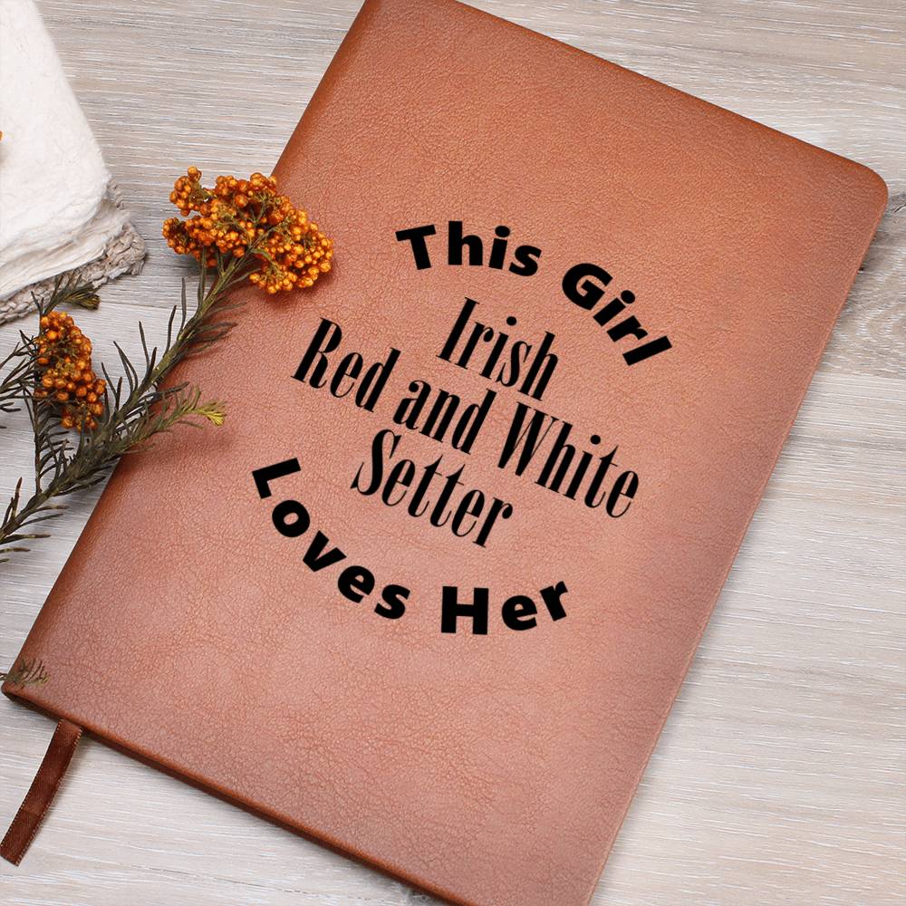 Irish Red and White Setter v2 - Vegan Leather Journal