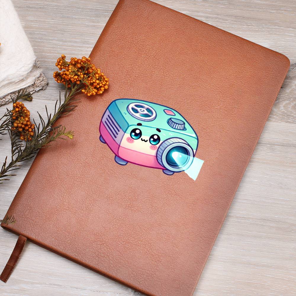 Cute Back to School Sticker 058 - Vegan Leather Journal