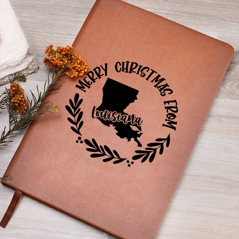 Merry Christmas From Louisiana - Vegan Leather Journal