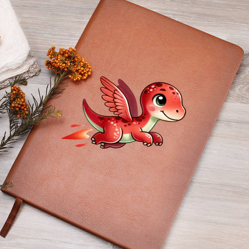 Colorful Baby Dinosaur 048 - Vegan Leather Journal