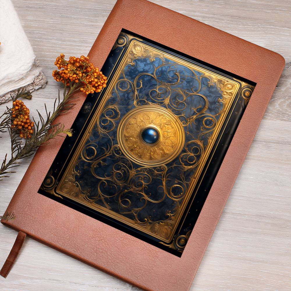 Ornate Gold Cover 019 - Vegan Leather Journal