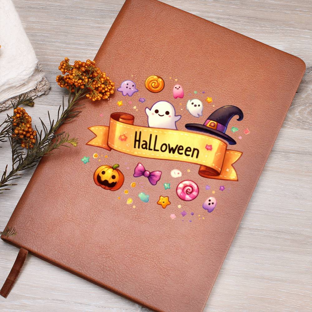Cute Halloween Sticker 100 - Vegan Leather Journal