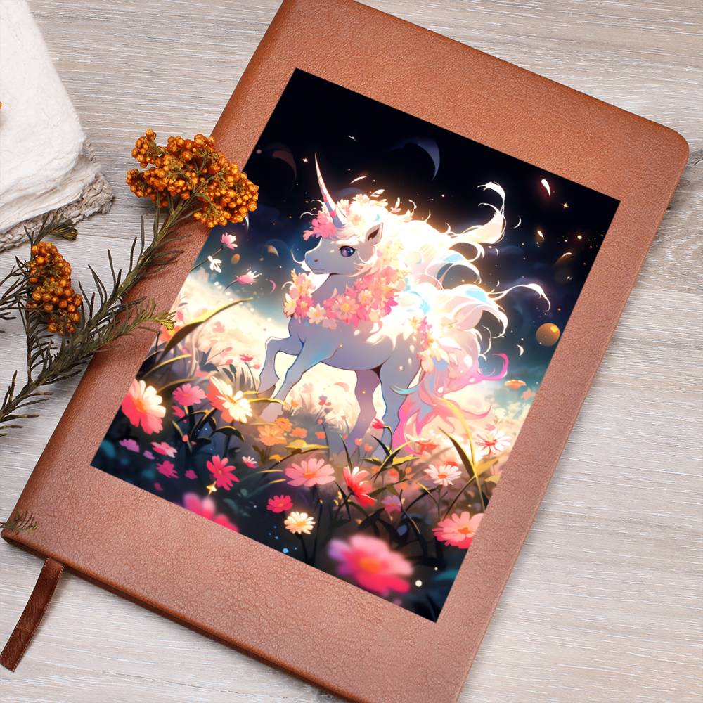 Cute Unicorn 053 - Vegan Leather Journal