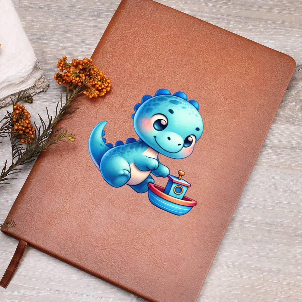 Colorful Baby Dinosaur 013 - Vegan Leather Journal