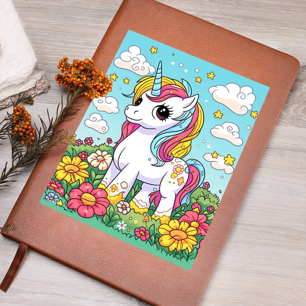 Cute Unicorn 113 - Vegan Leather Journal
