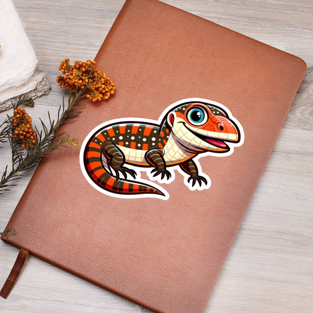 Cute Monitor lizard sticker 94 - Vegan Leather Journal