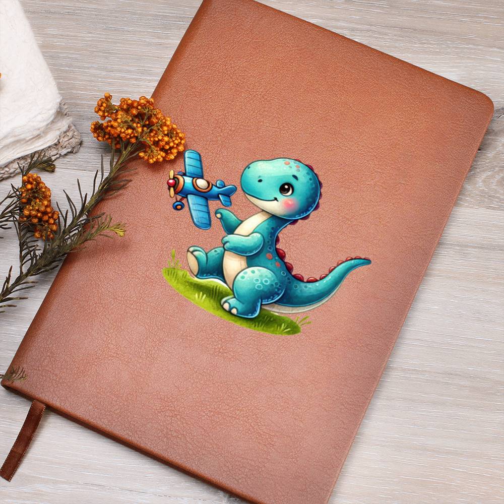 Colorful Baby Dinosaur 107 - Vegan Leather Journal