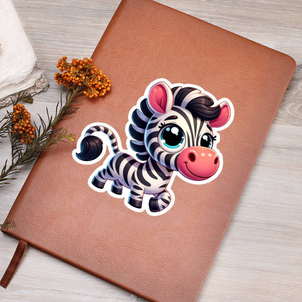 Cute Zebra sticker 217 - Vegan Leather Journal