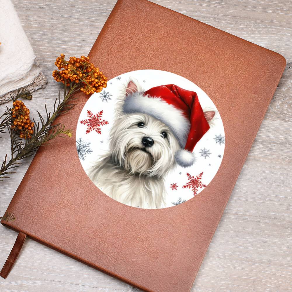 Christmas Dog - West Highland White Terrier - Vegan Leather Journal