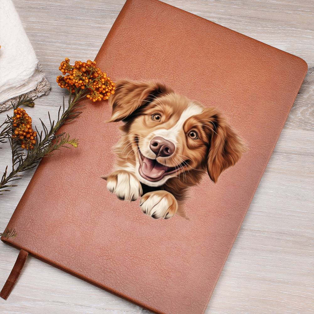 Nova Scotia Duck Tolling Retriever Peeking - Vegan Leather Journal