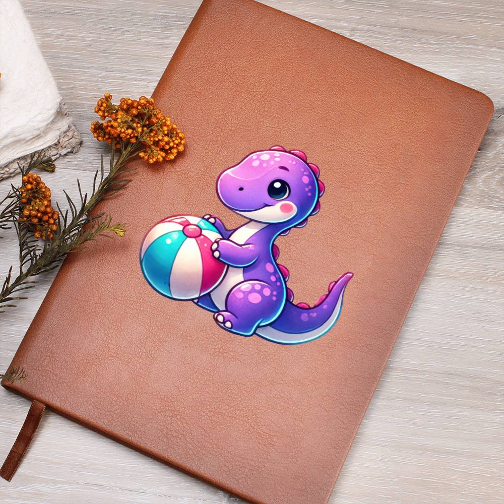 Colorful Baby Dinosaur 039 - Vegan Leather Journal