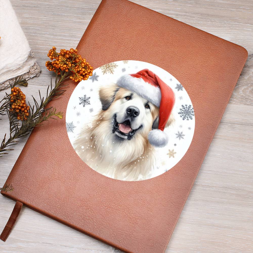 Christmas Dog - Great Pyrenees - Vegan Leather Journal