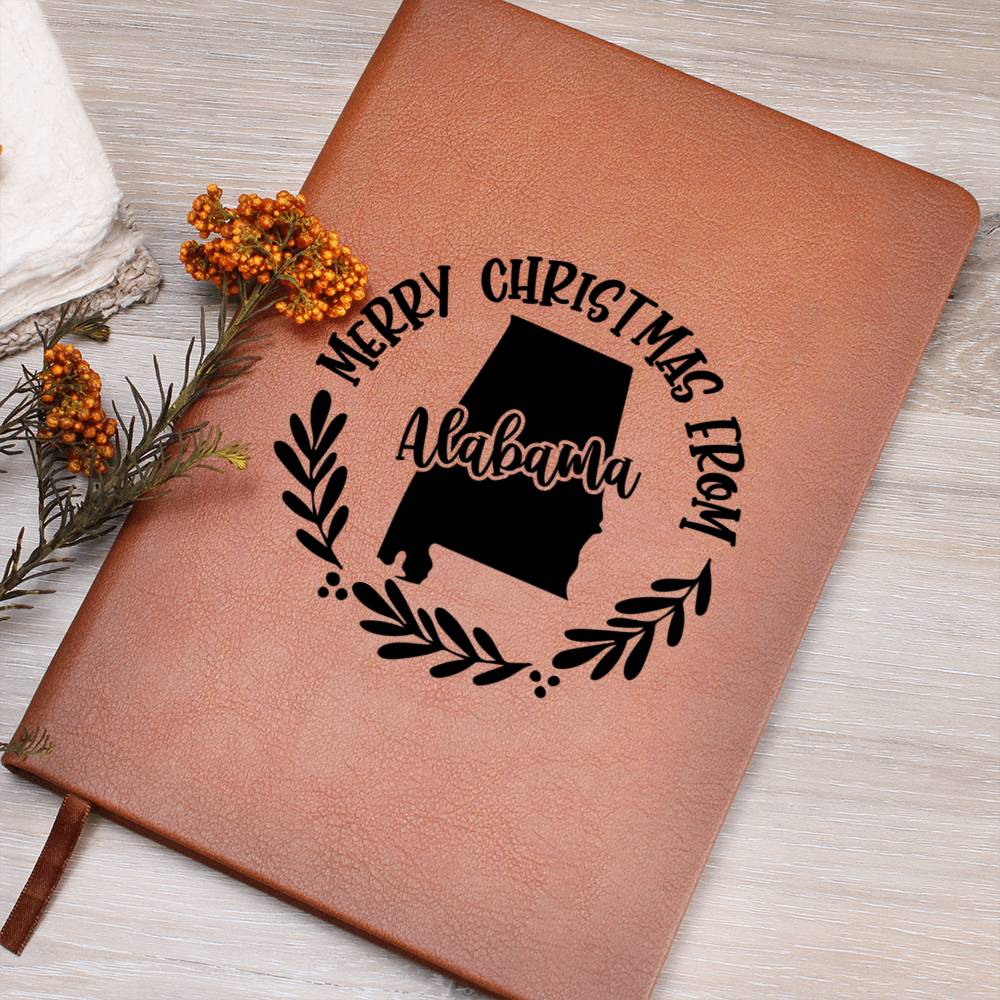 Merry Christmas From Alabama - Vegan Leather Journal