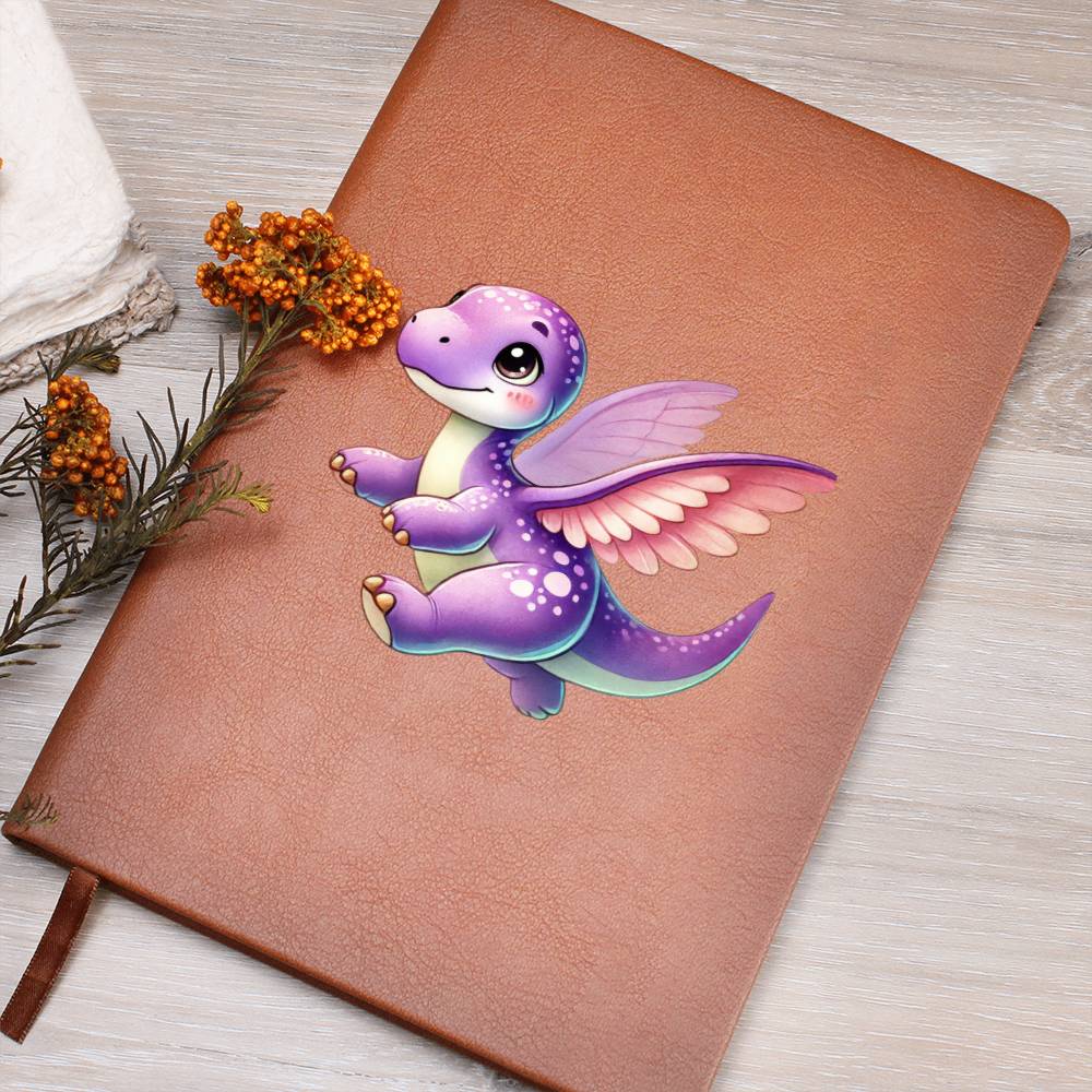 Colorful Baby Dinosaur 078 - Vegan Leather Journal