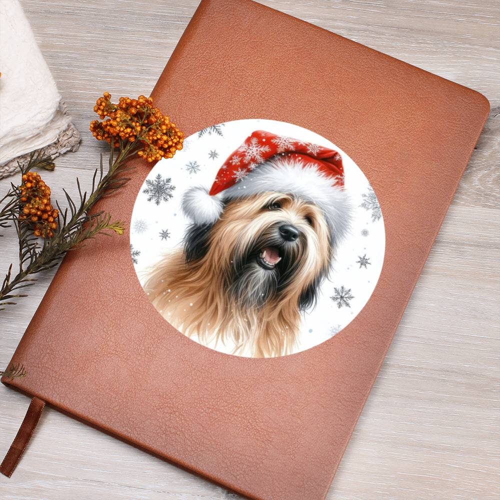 Christmas Dog - Briard - Vegan Leather Journal