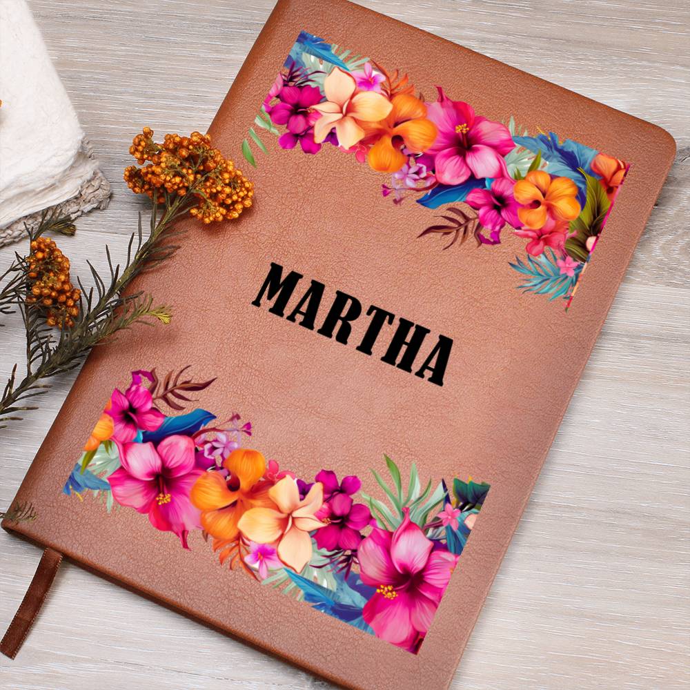 Martha (Tropical Flowers) - Vegan Leather Journal