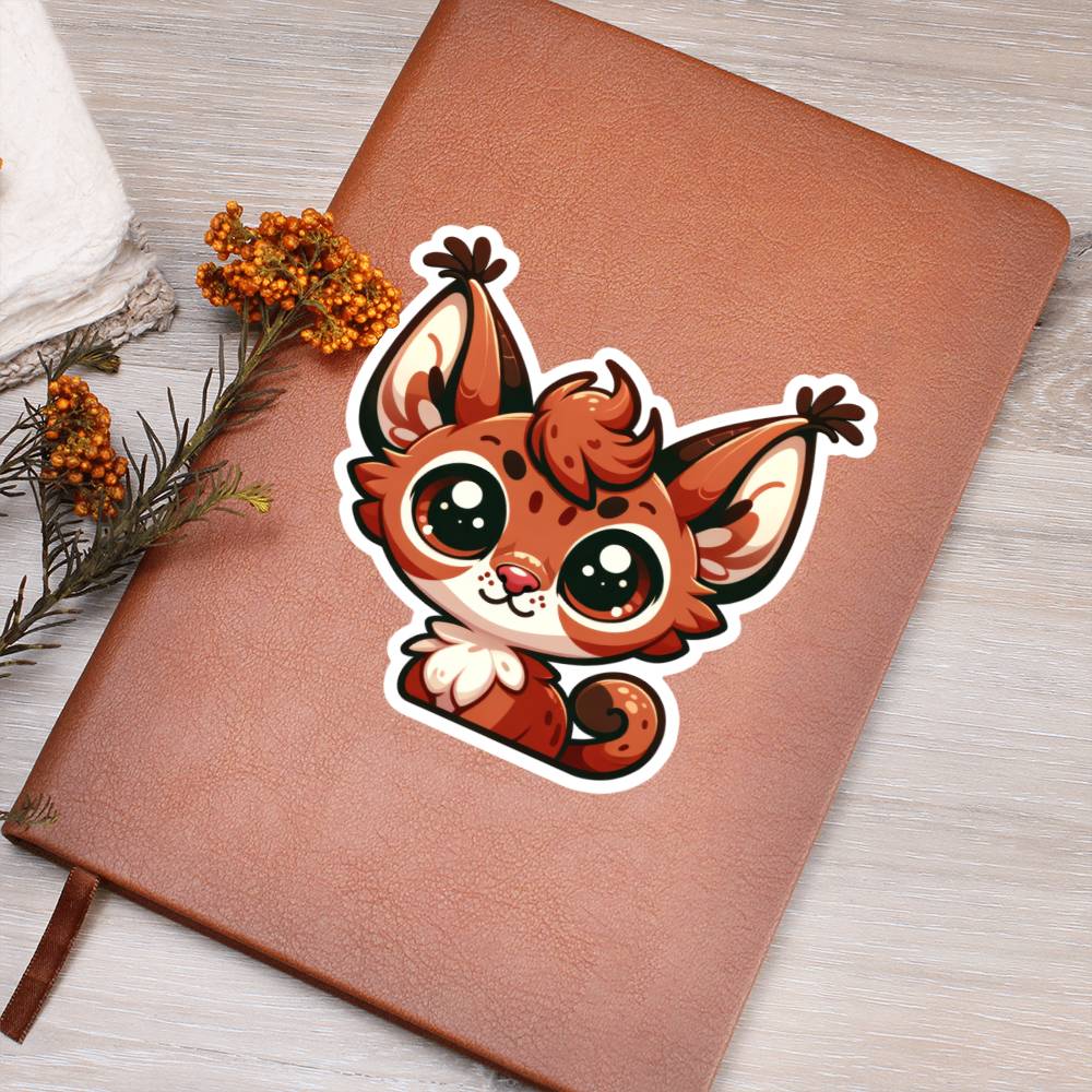 Cute Caracal sticker 21 - Vegan Leather Journal
