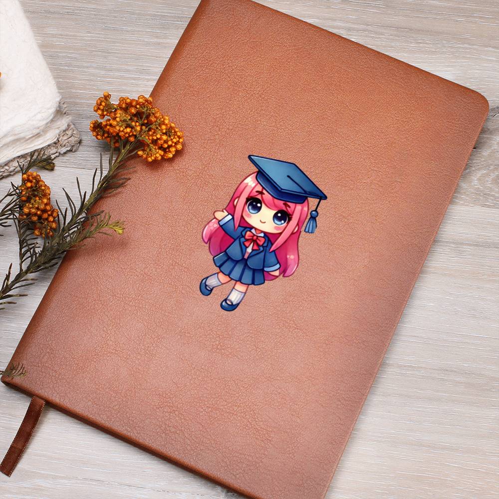 Cute Back to School Sticker 014 - Vegan Leather Journal