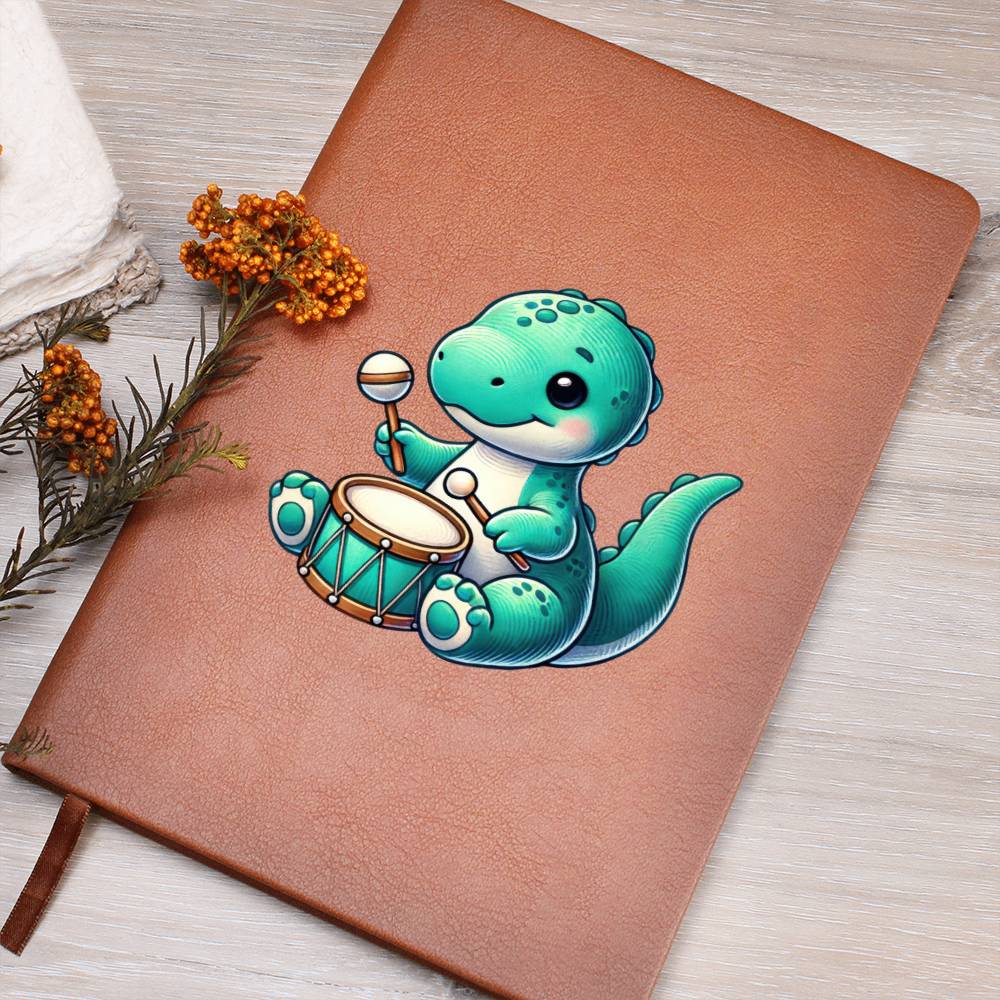 Colorful Baby Dinosaur 105 - Vegan Leather Journal