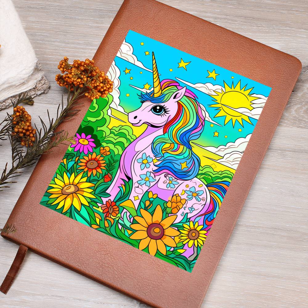 Cute Unicorn 027 - Vegan Leather Journal