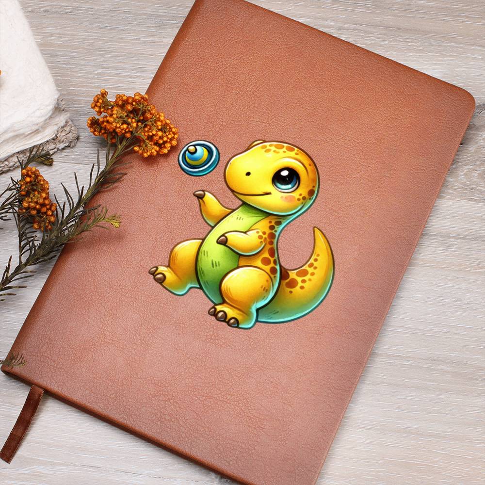 Colorful Baby Dinosaur 022 - Vegan Leather Journal