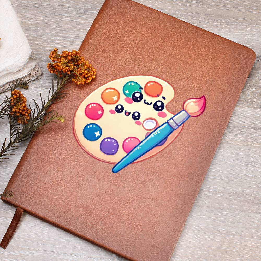 Cute Back to School Sticker 098 - Vegan Leather Journal