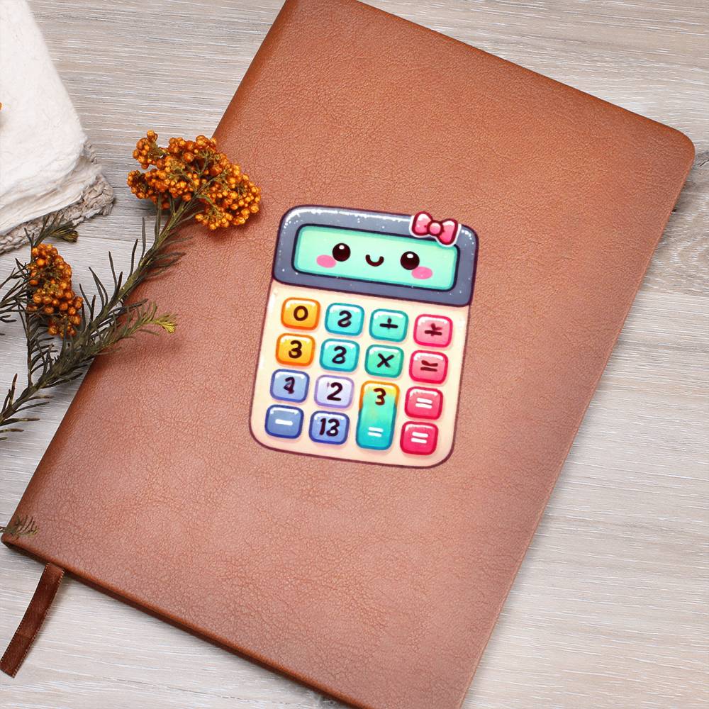 Cute Back to School Sticker 091 - Vegan Leather Journal