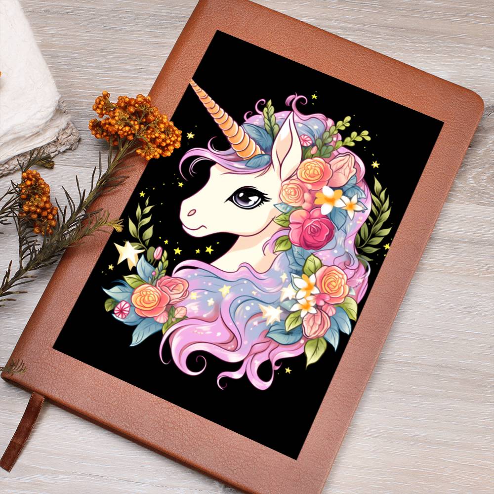 Cute Unicorn 038 - Vegan Leather Journal
