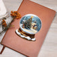 Watercolor Christmas Snow Globe 047 - Vegan Leather Journal