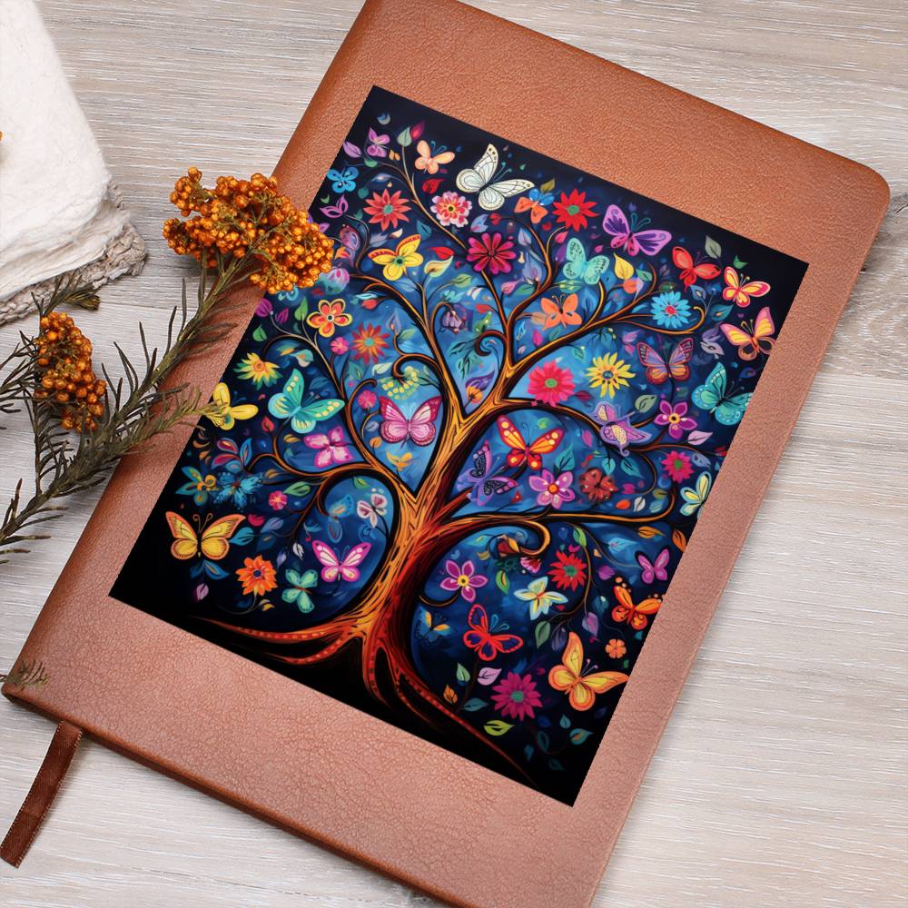 Birds And Floral Design 105 - Vegan Leather Journal