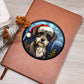 Dog Stained Glass Christmas Design 026 - Vegan Leather Journal