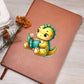 Colorful Baby Dinosaur 084 - Vegan Leather Journal