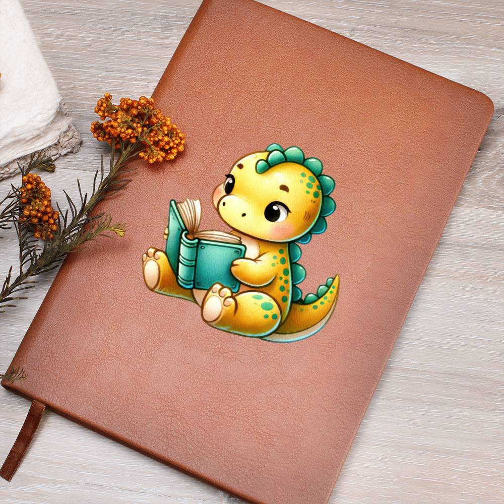 Colorful Baby Dinosaur 084 - Vegan Leather Journal