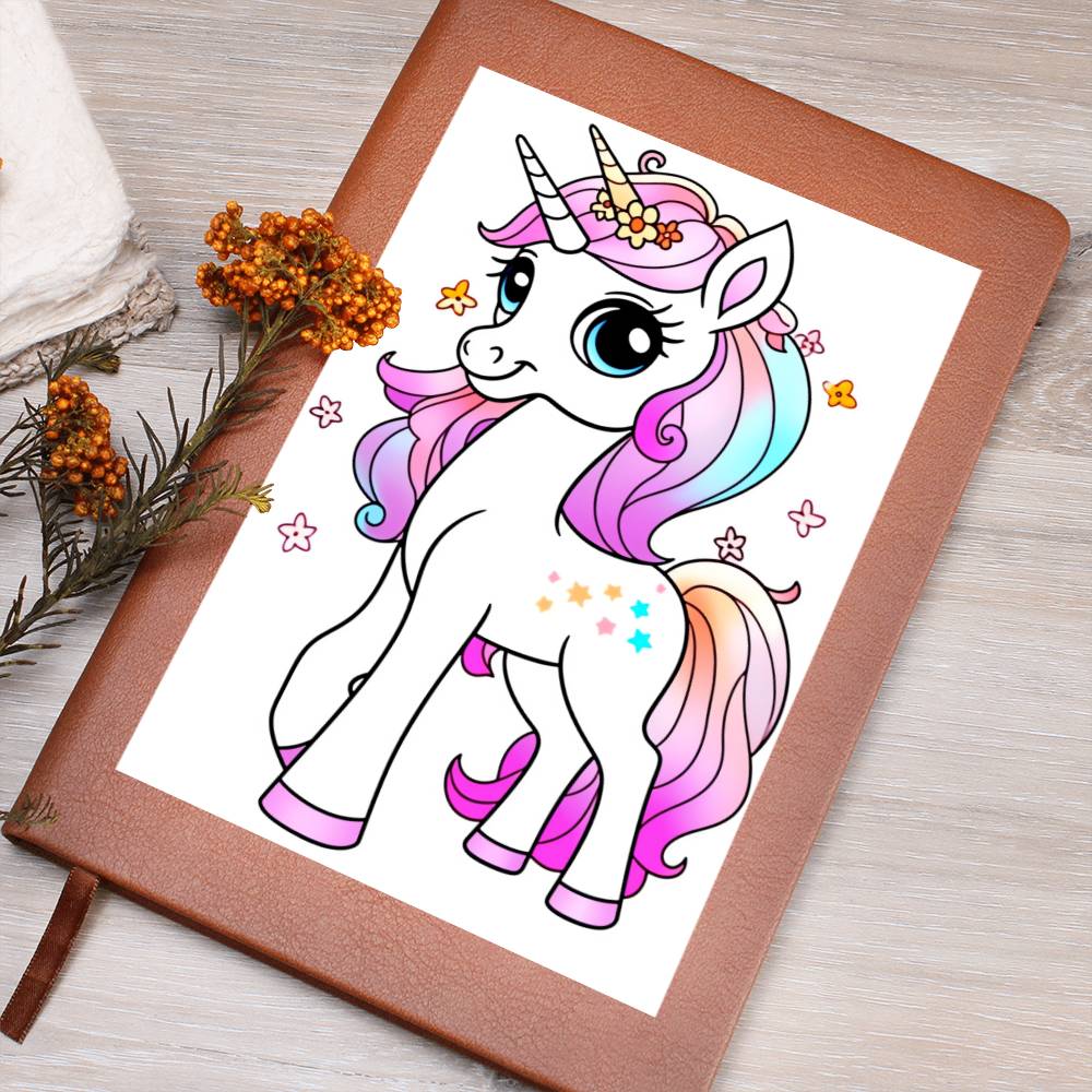 Cute Unicorn 066 - Vegan Leather Journal