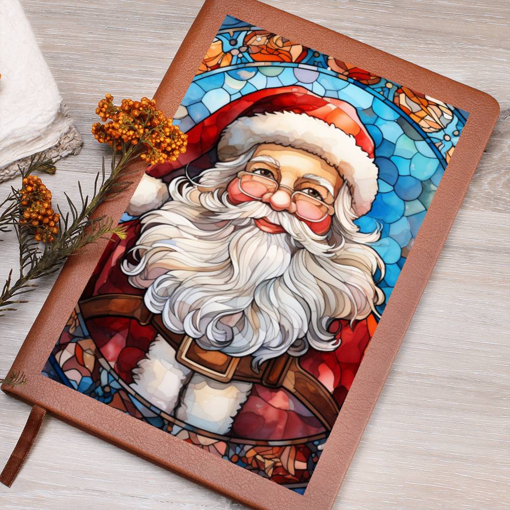 Christmas Stained Glass Design 013 - Vegan Leather Journal