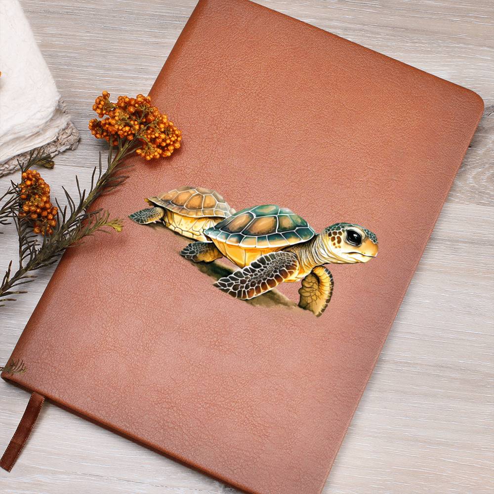 Cute Sea Turtle 017 - Vegan Leather Journal